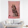 Tapestry Wall Art Cute African Lion Animal Abstract Tapestry Wall Hanging Wall Decor for Bedroom Living Room Decor for Men And