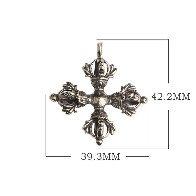 Copper Cross Vajra Pestle Ornaments Pure Brass Buddhist Religious Instrument Figurines Miniatures Home Desk Decor Accessories