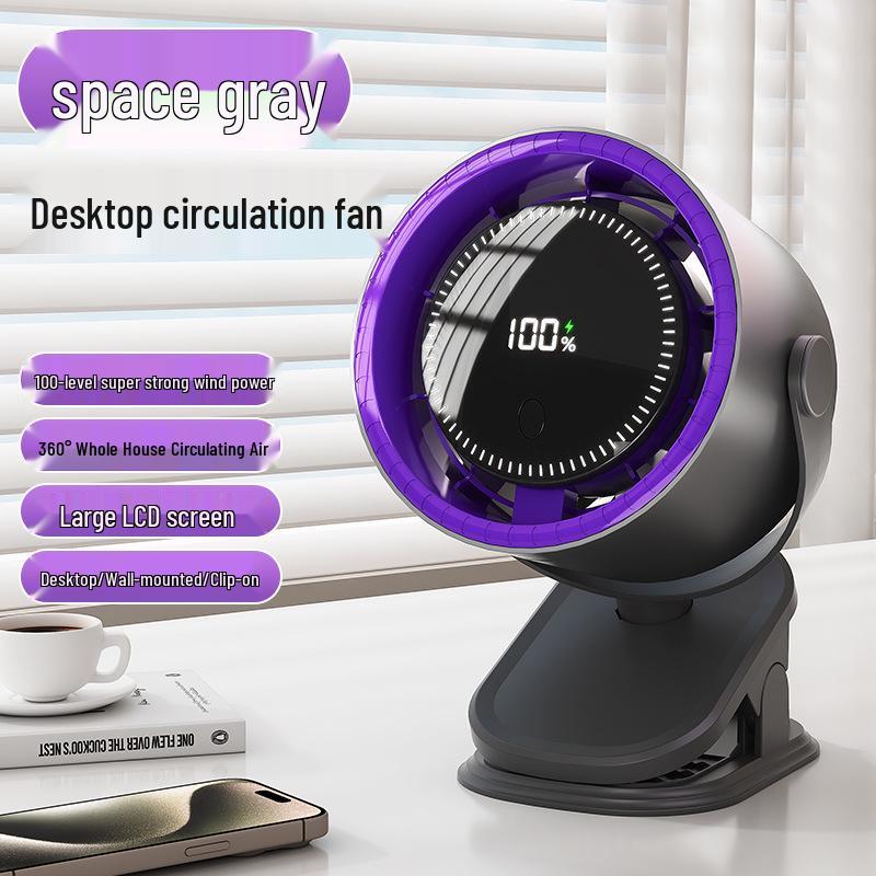 Rechargeable High-Speed Handheld Fan with Digital Display