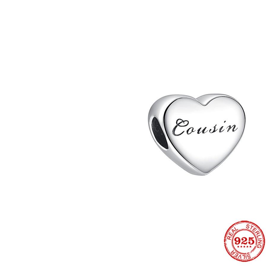 Новый Браслет-Шарм Сердце от Copperbrother Сестра Мама Папа Сын Дочь Жена для Женщин Подходит к Оригинальному Браслету DIY Украшения