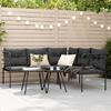 VidaXL Garden Sofa with Cushions L-shaped Black Steel Textilene, Outdoor Sofa, Garden Seat, Sunbed of 4008110