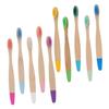 Frcolor 10-Piece Portable Bamboo Toothbrush Set with Soft Bristles for Kids, Eco-Friendly Design for Home and Guest Room Use