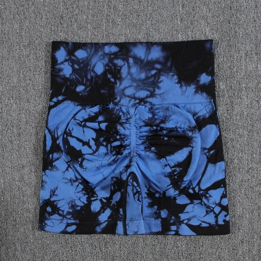 Модные леггинсы для йоги с принтом тай-дай, женские шорты, спортивные брюки для спортзала, фитнеса, спортивной одежды с высокой талией, приталенные 29654