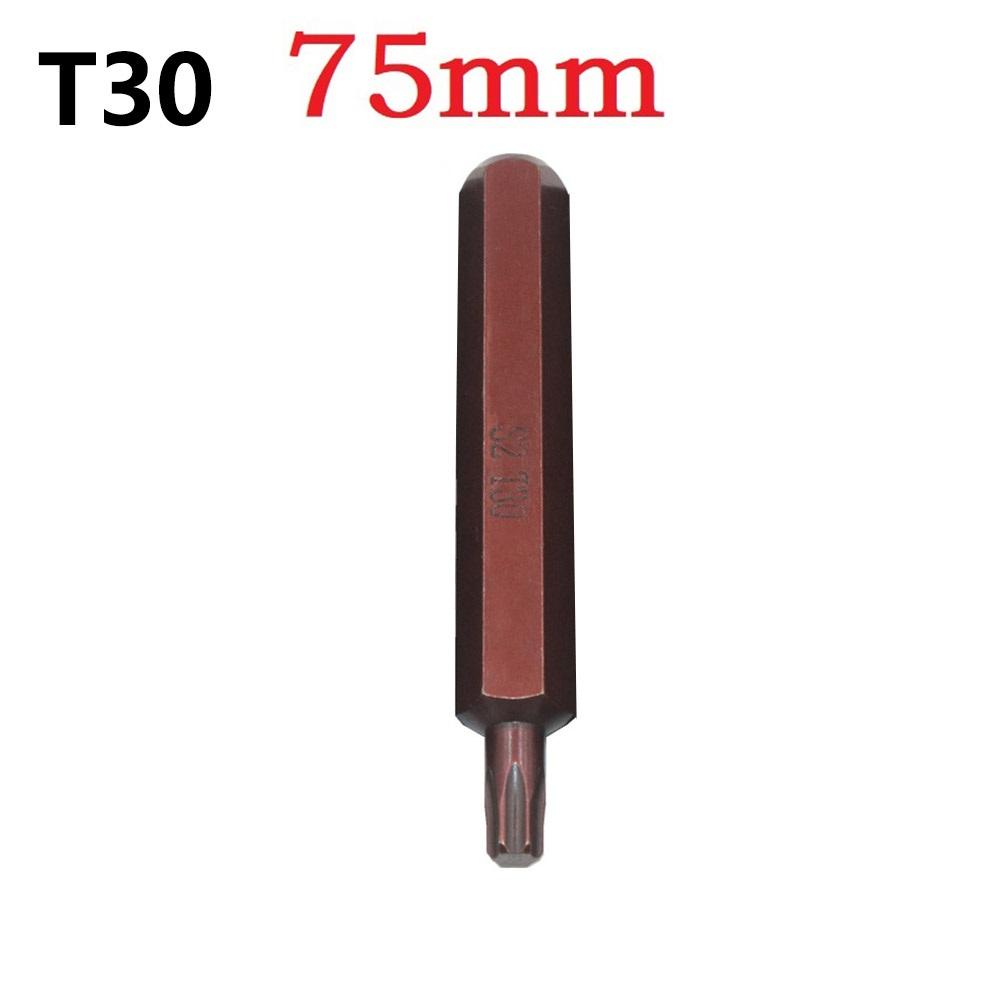 1PC Torx Star Screwdriver Bits 30mm/75mm Hex Shank T20/T25/T30/T40/T45/T50/T55 Impact Driver Magnetic Anti Slip Electric Hex