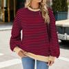 Свитшот оверсайз в полоску с круглым вырезом, лоскутный, полосатый, базовые рубашки, женский