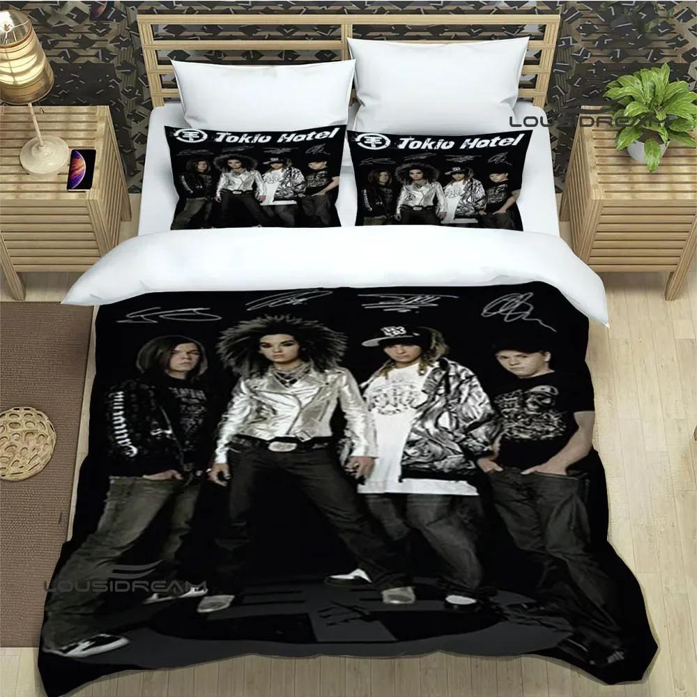 Постельные комплекты с принтом группы Tokio Hotel изысканный набор постельных принадлежностей пододеяльник комплект одеяла постельное белье роскошный подарок на день рождения