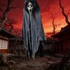 Halloween cape, tattered cloth cos Adult zombie costume, skull design Cape prop, horror, ghost, death, sticker