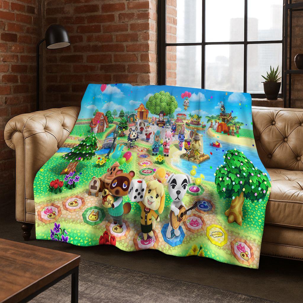 Мультяшное фланелевое одеяло Animal Crossing Wild World, Уютное мягкое плед-покрывало для дома, спальни, кровати, дивана, пикника, Подарок для детей