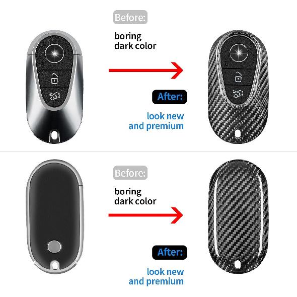 T-carbon Key Fob Cover Compatible with Mercedes Benz Key Case | Real Glass Fiber Key Fob Protector fits for Benz S Class G Class GL A B C E S Class