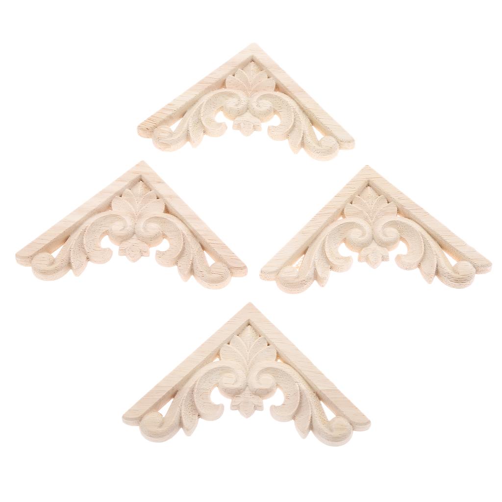 Аппликация для мебели 6/8 см, деревянная резная угловая накладка, неокрашенная рамка, наклейка для настенного шкафа, двери, кровати, комода, зеркала, декор 4/1 шт.