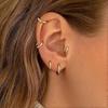 Cterwk 8 Pairs 316L Surgical Stainless Steel Stud Earrings Hoop Earrings for Women Men 14K Gold Plated Flat Back CZ Earrings Set