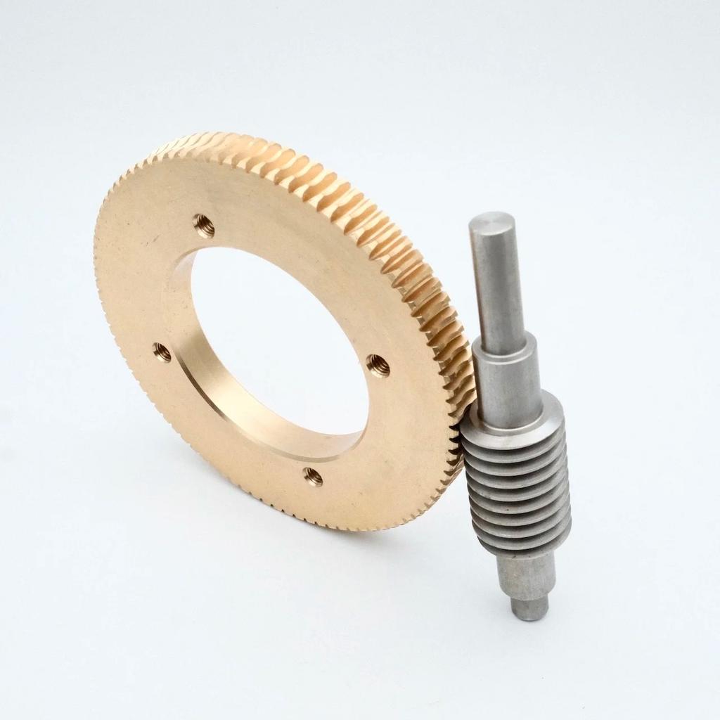 1:90 1M 90T Stainless Steel Worm Wheel Gear Wear-resistant Large Reduction Ratio Copper Worm Gear Set