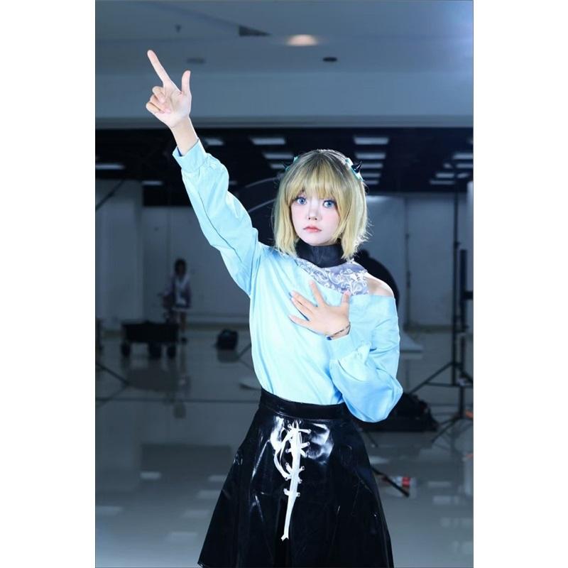 Memu Cho Косплей Костюм Аниме Oshi no Ko Косплей DokiDoki-N Memu Cho парик Женское синее платье Oshi no Ko Плюс Размер Memu Cho