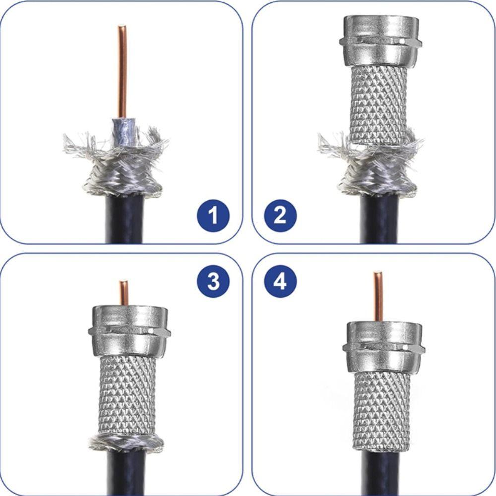 10Pcs 75 Ohm F Type Coaxial Adapter Coax Cable Quick Connector for TV Satellite Antenna Coax Cable