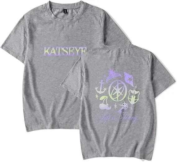 Hot Sale KATSEYE Grunge Graphic Print T-shirt Men Women Loose Casual High-street Y2K Hip Hop Harajuku Fashion Oversized Cotton Soft Top Summer New Tee