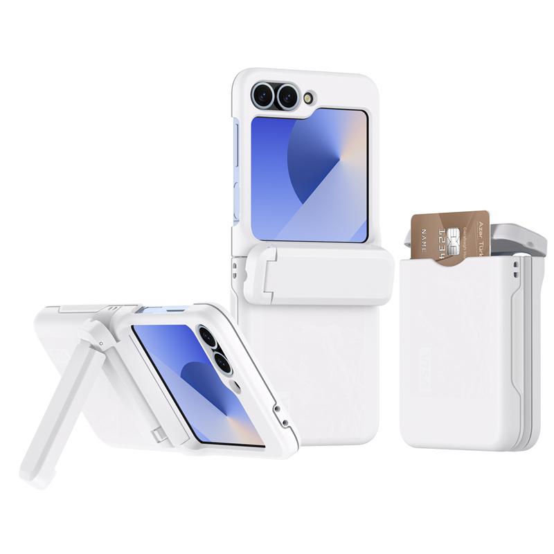 Чехол-книжка с карманом для карт для Samsung Galaxy Z Flip 5 6 4 3, противоударная крышка шарнира с подставкой для Galaxy Z Flip7 5G
