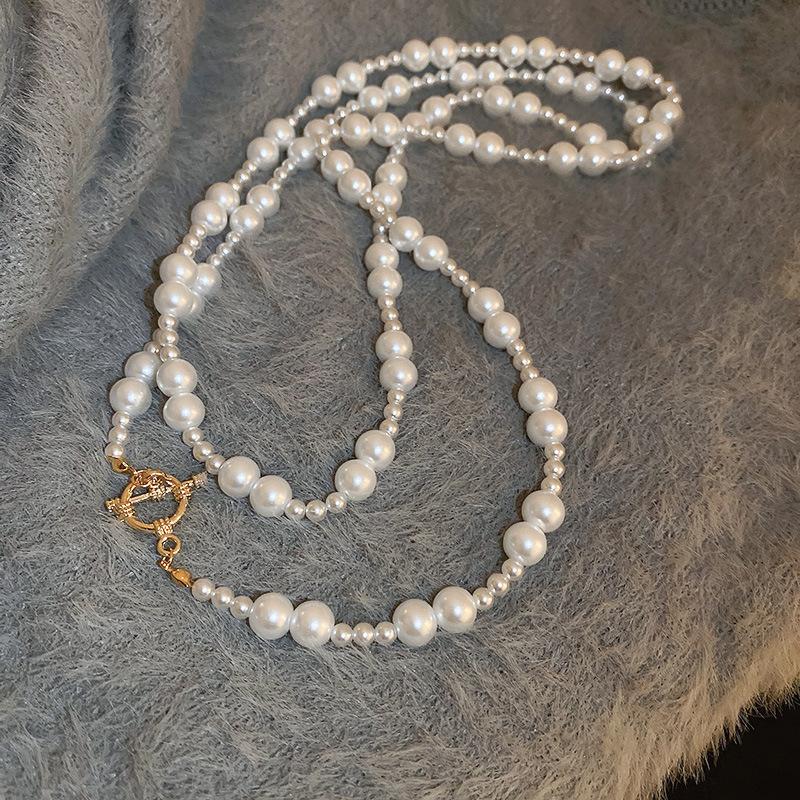 Элегантное и очень длинное ожерелье, модная и универсальная цепочка для свитера, ретро и элитный аксессуар.