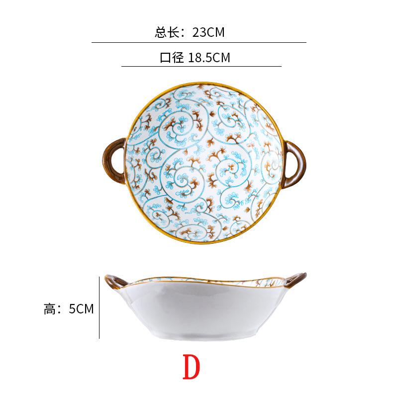 7,5-дюймовая керамическая миска с ручкой, кухонная термостойкая миска для супа с лапшой, японская салатница, миска для сервировки пасты и рагу