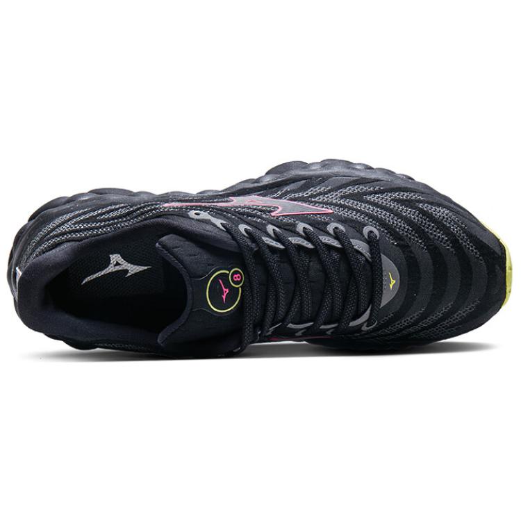 Mizuno Wave Sky 8 черные серебристо-розовые кроссовки Tetra Unisex J1GC240206