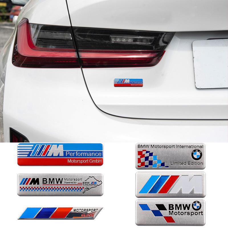 Наклейки с логотипом автомобиля BMW M Performance из металла — алюминиевая этикетка для декора крыльев.