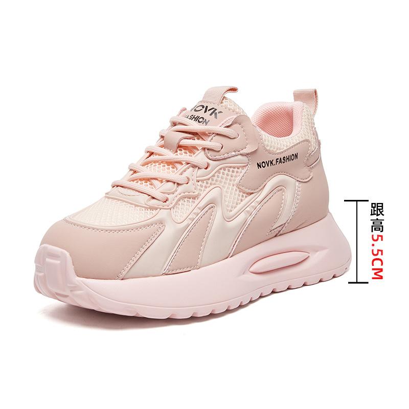 Fujin 5,5 см сетчатые синтетические кожаные кроссовки на платформе на вулканизированной танкетке на массивной танкетке, повседневная дышащая летняя модная обувь