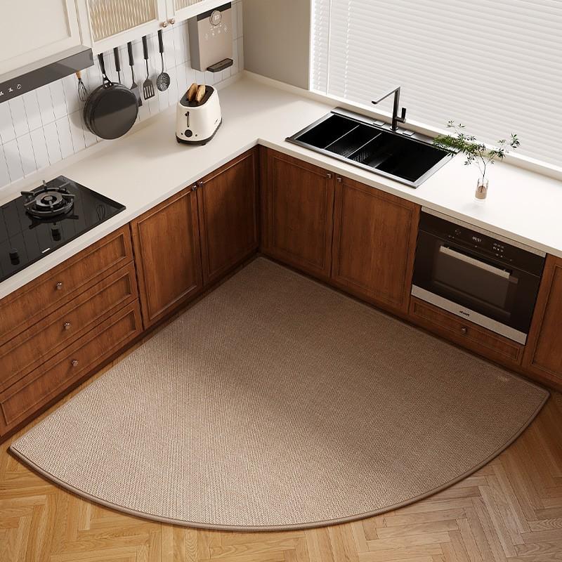 Japanese Cotton Linen Kitchen Mat Absorbent Oil-proof Washable Non-slip Door Rug Home Floor Pad