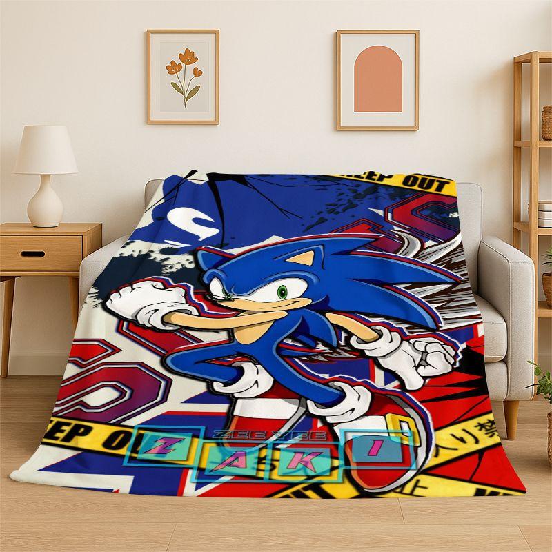 Классическая игра S-Sonic Мультяшное Мягкое Фланелевое Пледовое Одеяло, Уютное Одеяло для Кровати, Дивана, Диванчика, Спальни, Гостиной, Путешествий, Пикника дети