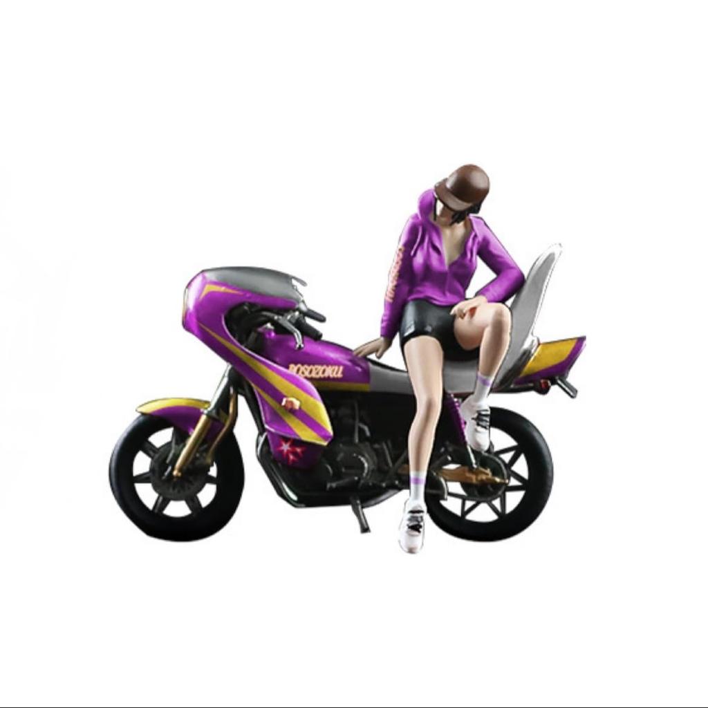 Moreart Miniature Figure Bike Set MO222053 Model Girl Model Diorama Minicar 1/64 & [Used]