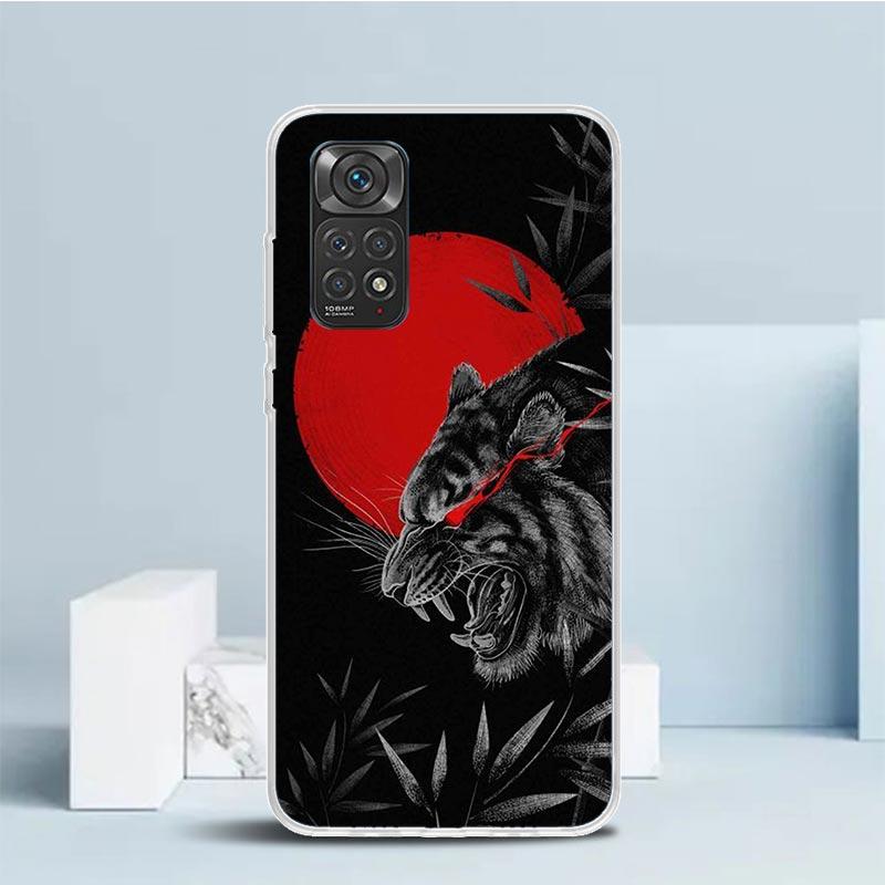 Японский Темный Дракон Татуировка Чехол для Телефона Для Xiaomi Redmi Note 15 14 14S 13 12S 12 Pro Plus 11S 11 11T 11E 10S 10 + Мягкий ТПУ Задняя Панель