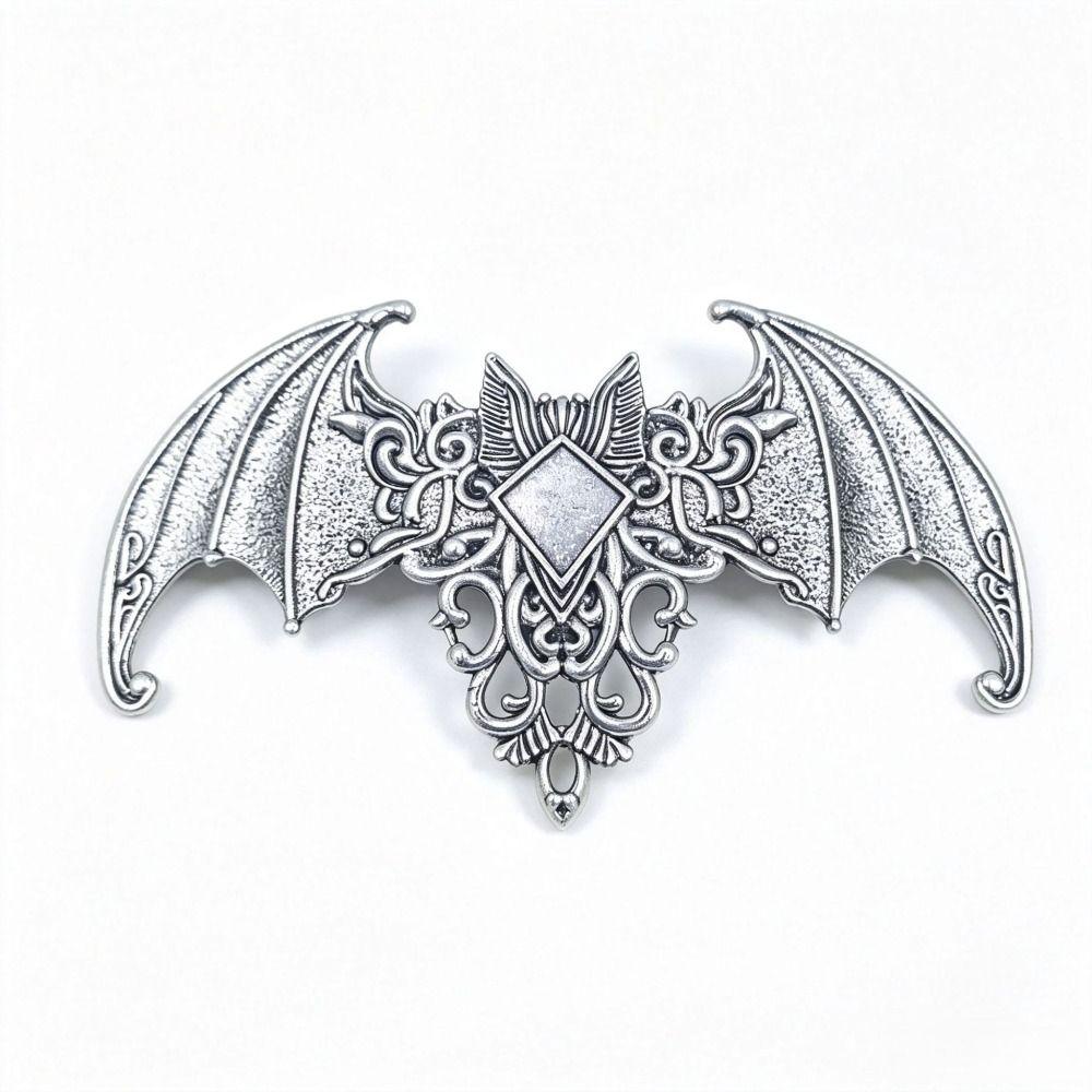 with Strong Grip Vintage Silvery Bat Hair Clip Antiqued Halloween Cosplay Hair Clip Hair Styling