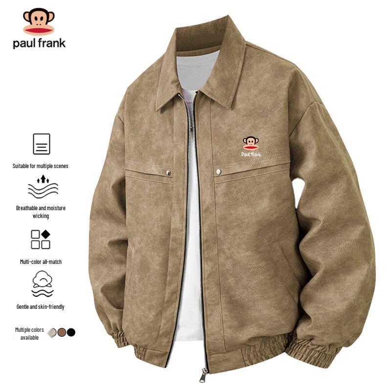 paul frank Мужская куртка из искусственной кожи в стиле ретро