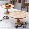 Wooden Tall Feet Cake Stand Glass Cover Cake Pan Dessert Plate Bread Pan Decorative Frame Display Stand Fruit Plate Snack Tray