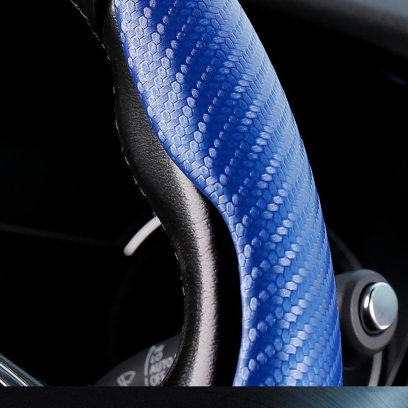 2 шт. Круглая накладка на руль из углеродного волокна, Нескользящий протектор руля, Защита от пыли, Моющаяся, Аксессуары для интерьера автомобиля