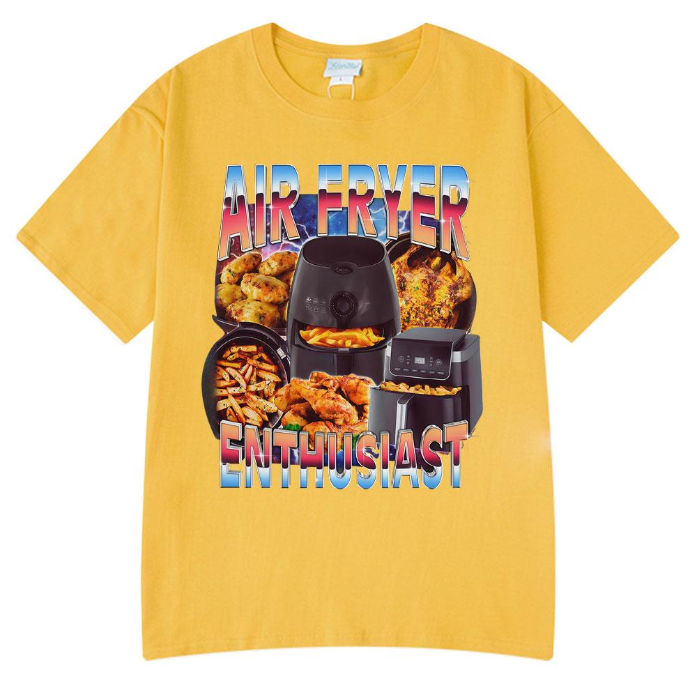 Air Fryer Enthusiast Funny Cooking Meme TShirt Hot Sale Couples Clothing Summer Tshirts Mens Cotton Streetwear Woman Tshirts