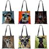 Schnauzer Dog Painting Handbags For Women Lady Korean Shoulder Bag Casual Shopping Shopper Bags Large Capacity
