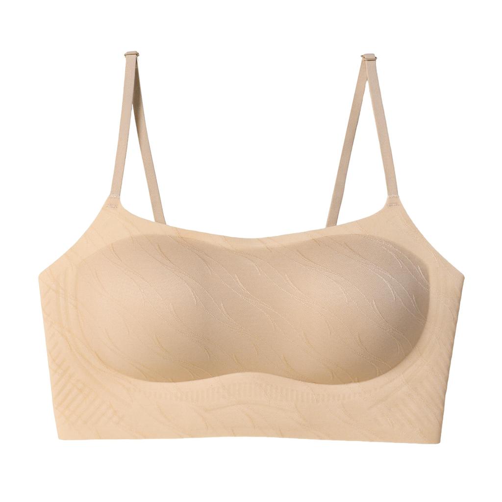 Traceless lift invisible liquid foundation underwear women's sling vest thin shoulder strap comfortable and breathable non-running cup integrated bra