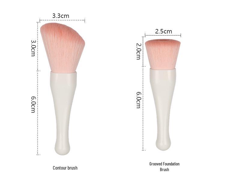 Seashell Portable Makeup Brush Set with Mirror - 5-Piece Eyeshadow & Foundation Tools