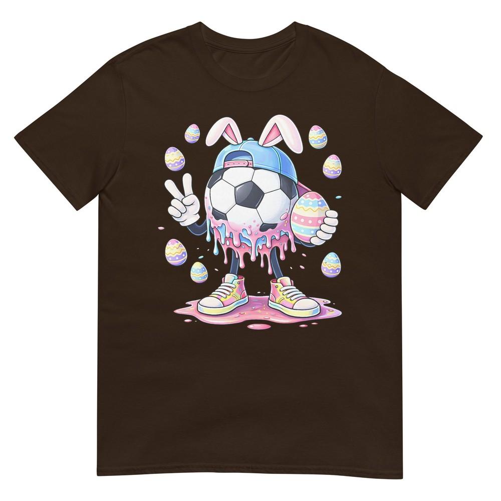Soccer Rabbit Bunny Egg Drip Sport Easter Day Boys Kids Tshirt