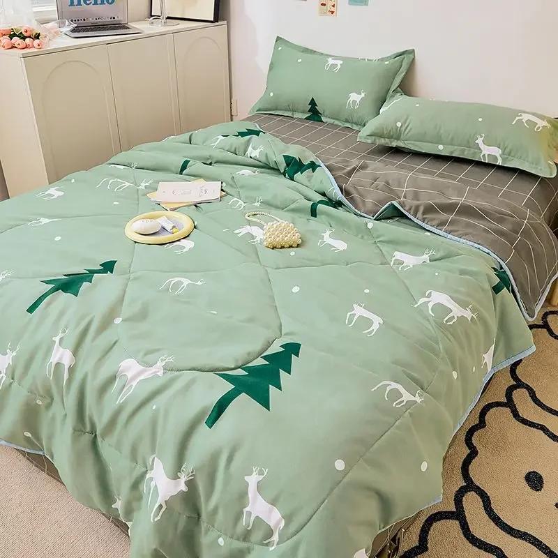 Летние одеяла в стиле принцессы, моющиеся, с цветочным рисунком, односпальное, двуспальное, двуспальное, покрывало с кондиционером, для девочек и мальчиков