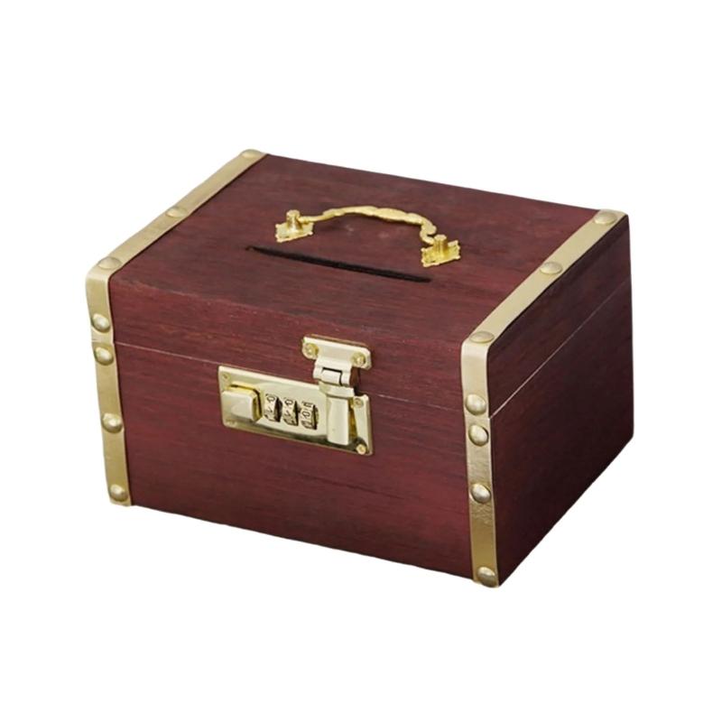 Винтажный стиль Запирающийся кейс для хранения Деревянная отделка Несколько отделений Настольные органайзеры Ювелирные изделия Косметика