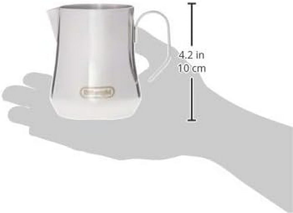 De'Longhi DLSC060 Молочник из нержавеющей стали, Питчер для молока, Ручное вспенивание, Сделано в Италии, 350 мл, для взбивания молока. Также включает полностью автоматический De'Longhi