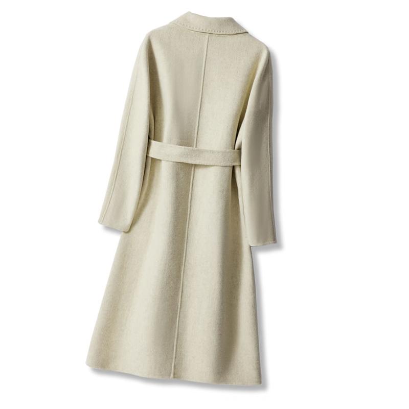 Женское пальто из 100% шерсти TIDENOVEL Осеннее шерстяное длинное пальто Ручной работы Пальто-бушлат Зимняя теплая шерстяная длинная куртка Пальто