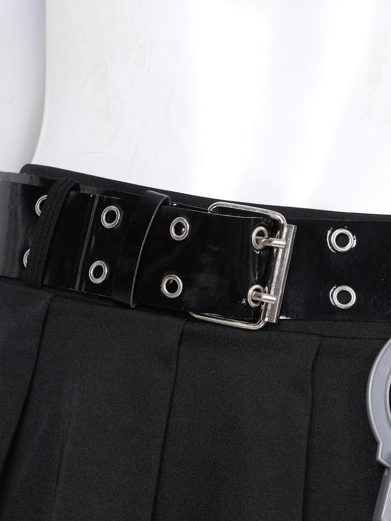 Женская сексуальная косплей-полицейская униформа, комплект с коротким рукавом, укороченный топ, мини-юбка