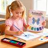 Watercolor Workbook Painting Book 12 Colors & Brush Educational Color Drawing Pages Painting Kit For Practice Your Painting