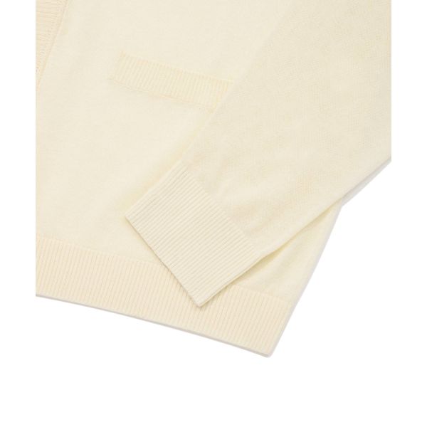 Covernat Ss24 Logo V-Neck Button Cardigan Long Sleeve Drop Shoulder Knitwear Men cardigans Ivory CO2402KT08IV