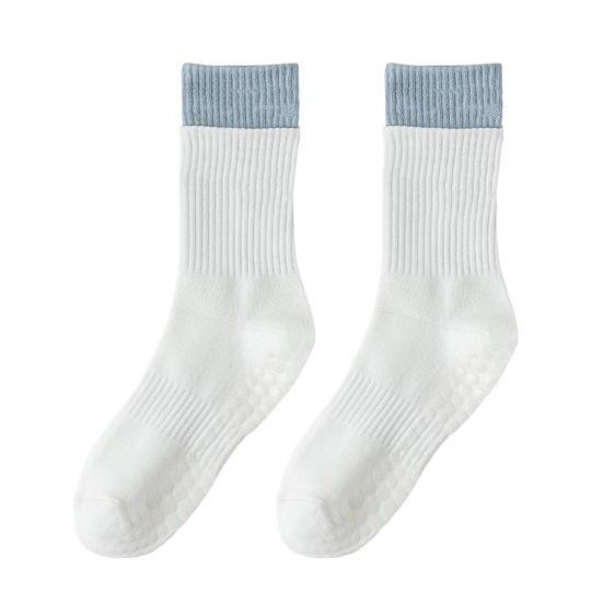 1 пара женских носков-тапочек, противоскользящие, силиконовые, посередине, без запаха, утолщенные, теплые, однотонные, высокоэластичные, впитывающие пот, не садятся