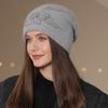 New Women Winter Hat Street Fashion Warm Beanie Hat For Female Casual Flowers Decoration Knitted Hat