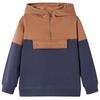 Children's Half-zip Hoodie Anthracite and Cognac 92/104/116/128/140