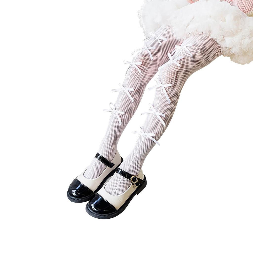 Детские тонкие леггинсы весна-лето с ажурным бантом универсальная верхняя одежда сетчатые колготки