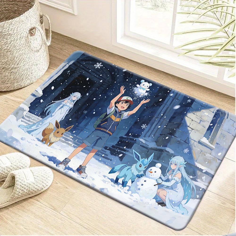Lucario Pokemon Battle Arena Print Doormat Non-Slip Water Absorbent Floor Mat for Home Decor